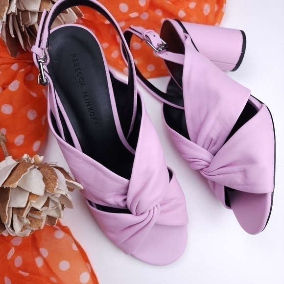 Rebecca Minkoff Pink Slingback 3.5 in Block Heel Size 7m - Picture 11 of 11